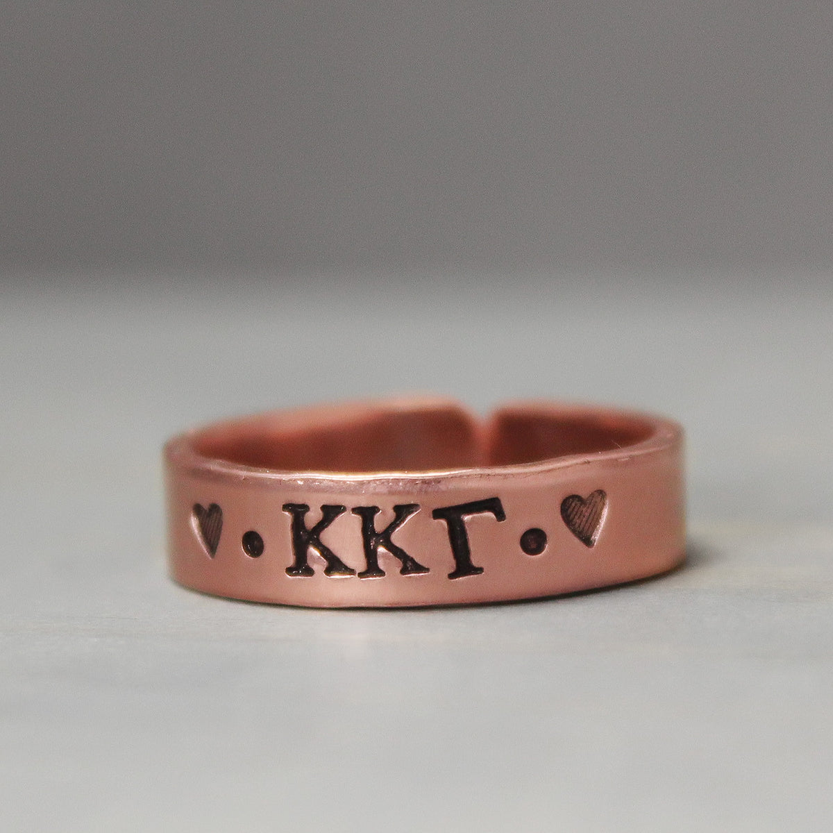 Kappa Kappa Gamma Thin Copper Ring 