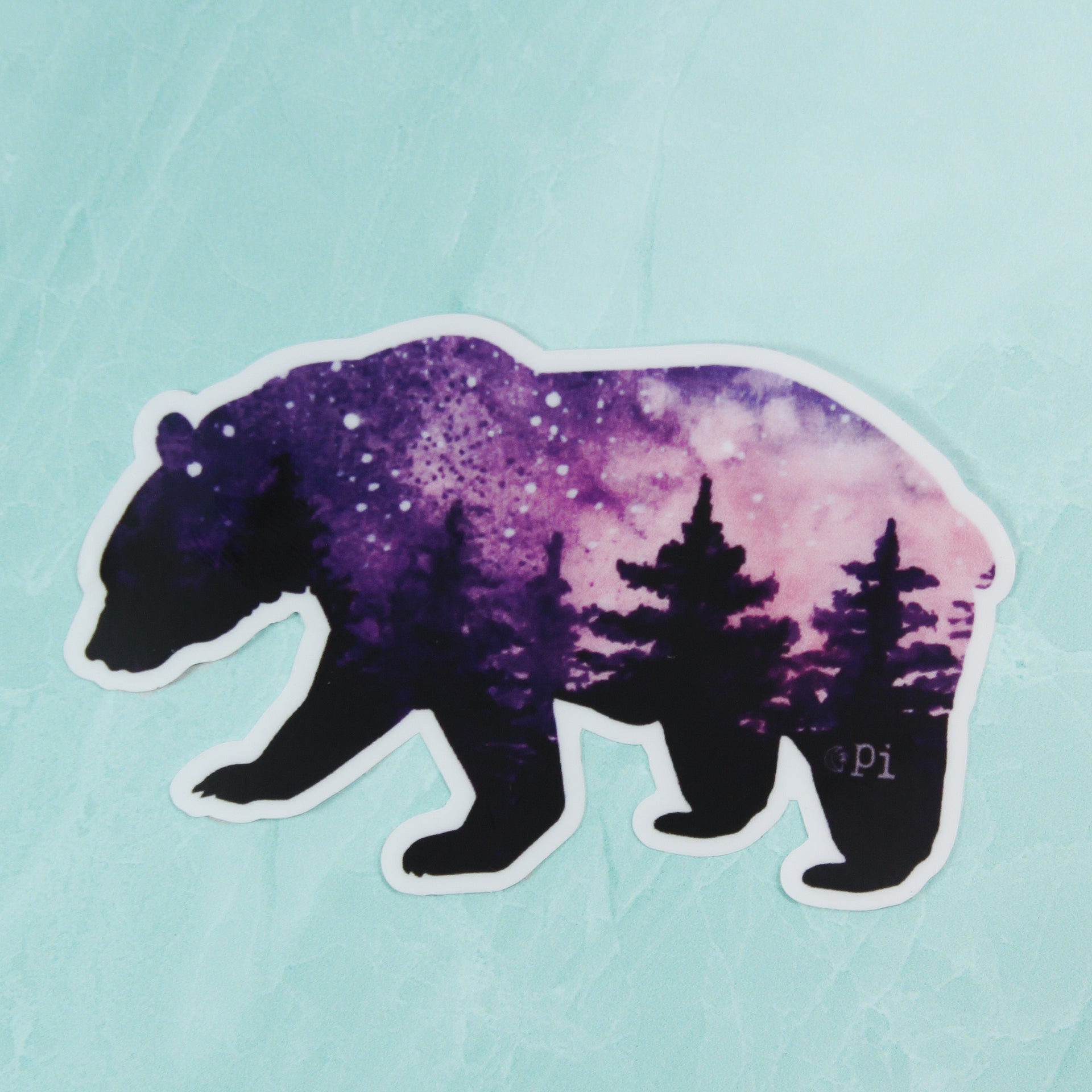 Pink Galaxy Bear Sticker 