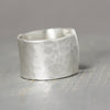Wide Hammered Silver Ring 
