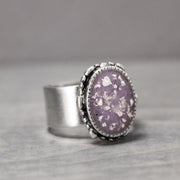 Large Amethyst Silver Ring 