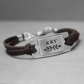 Kappa Kappa Gamma Leather Bracelet 