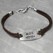 Alpha Omega Epsilon Leather Bracelet 