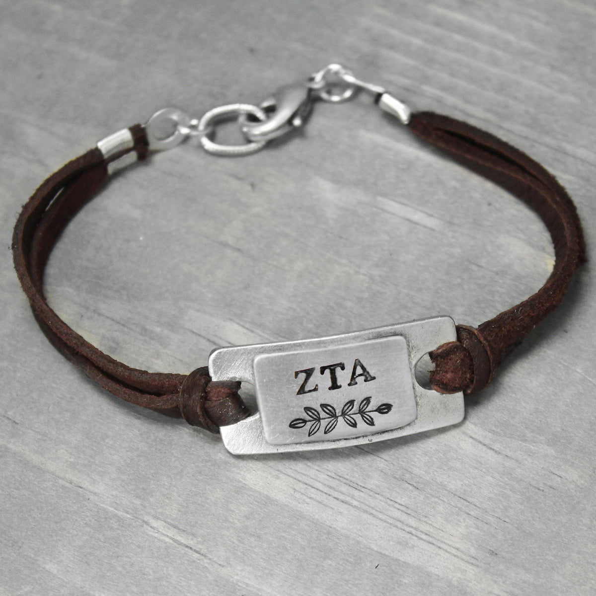 Zeta Tau Alpha Leather Bracelet 