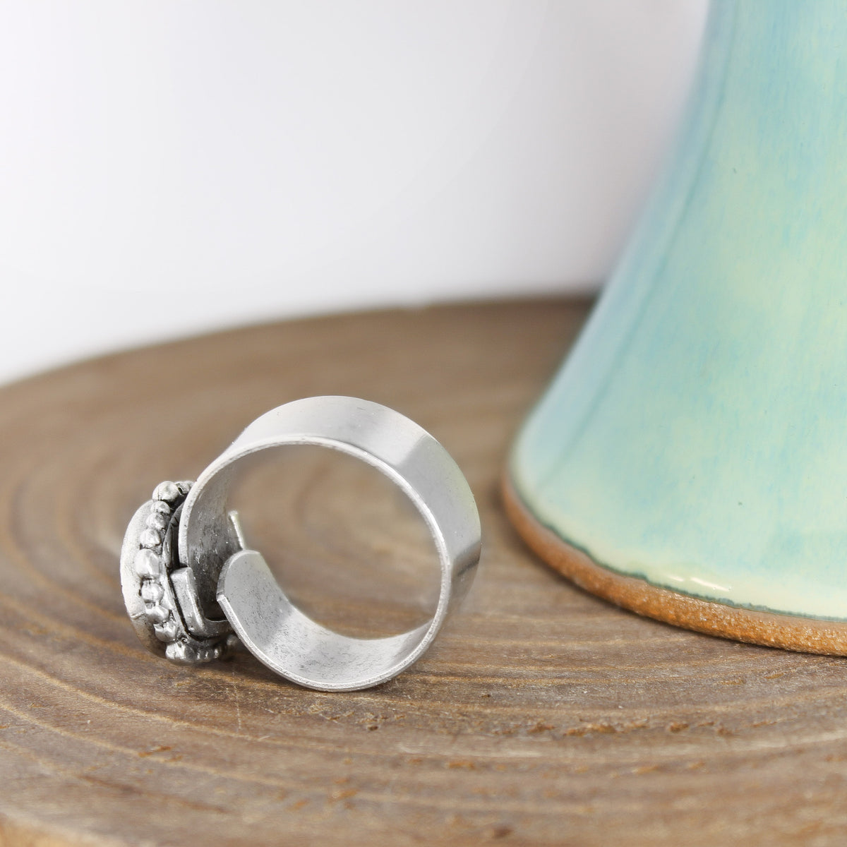 Large Blue Coral Ring 