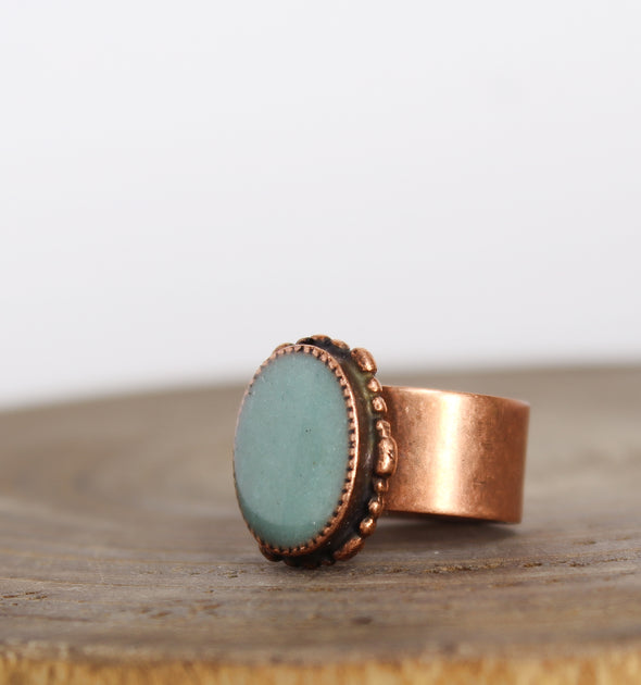 Large Turquoise Ring Copper 