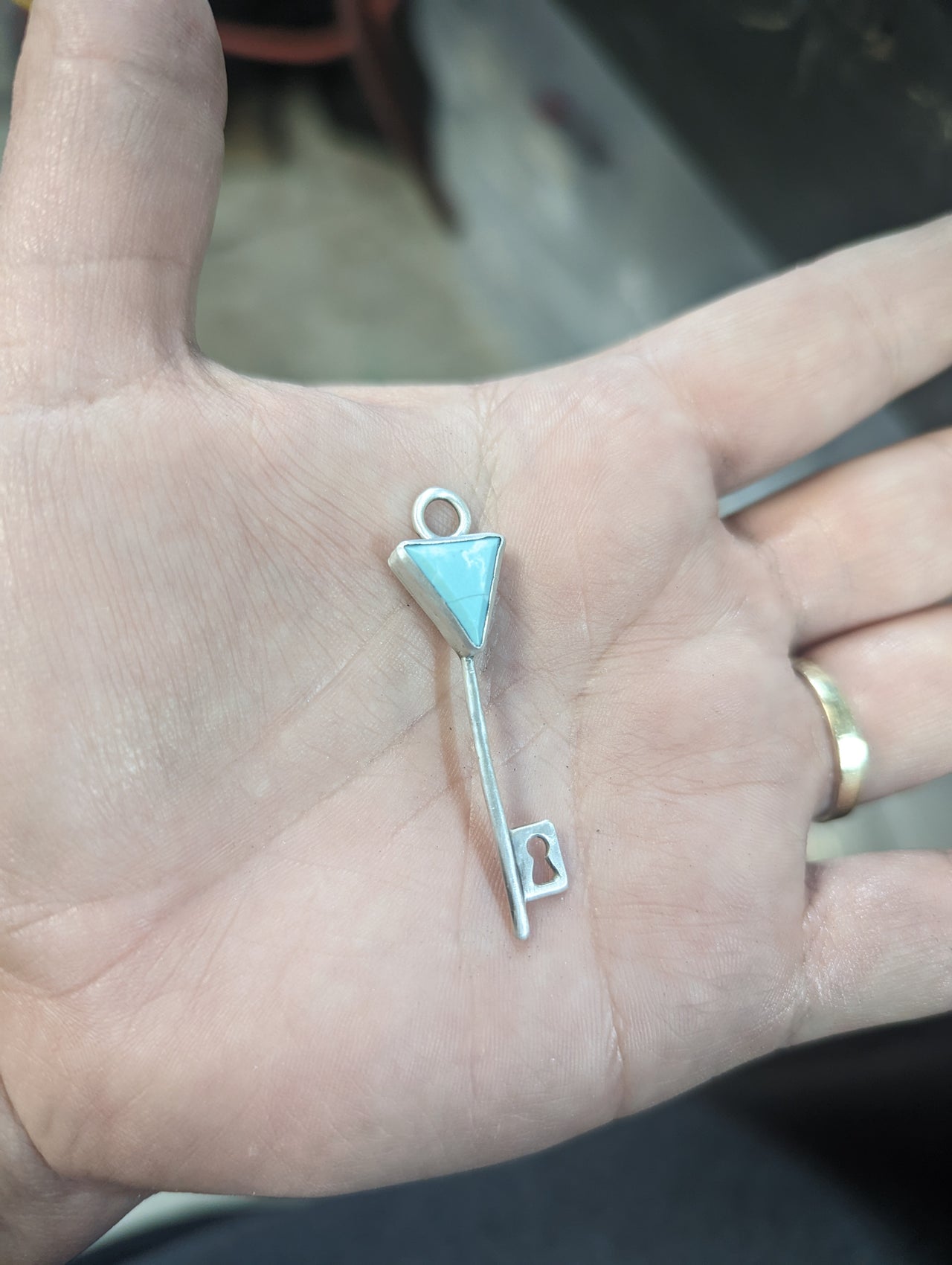 Turquoise Key Necklace 