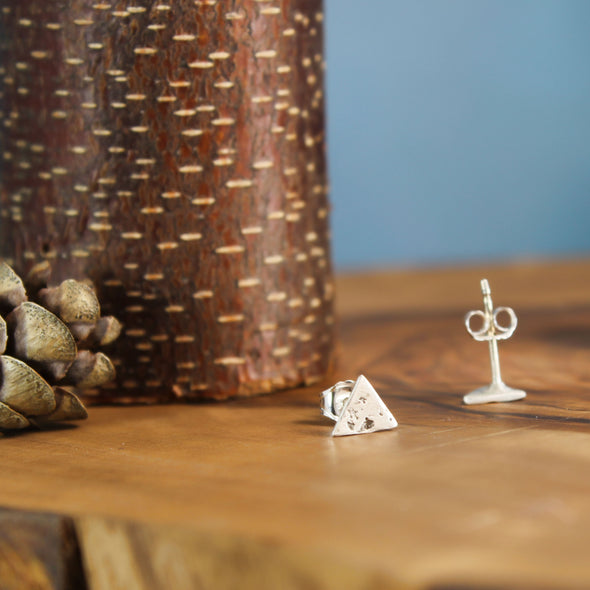 Silver Triangle Earrings Galaxy 