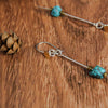Long Silver Turquoise Earrings 