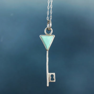 Turquoise Key Necklace 