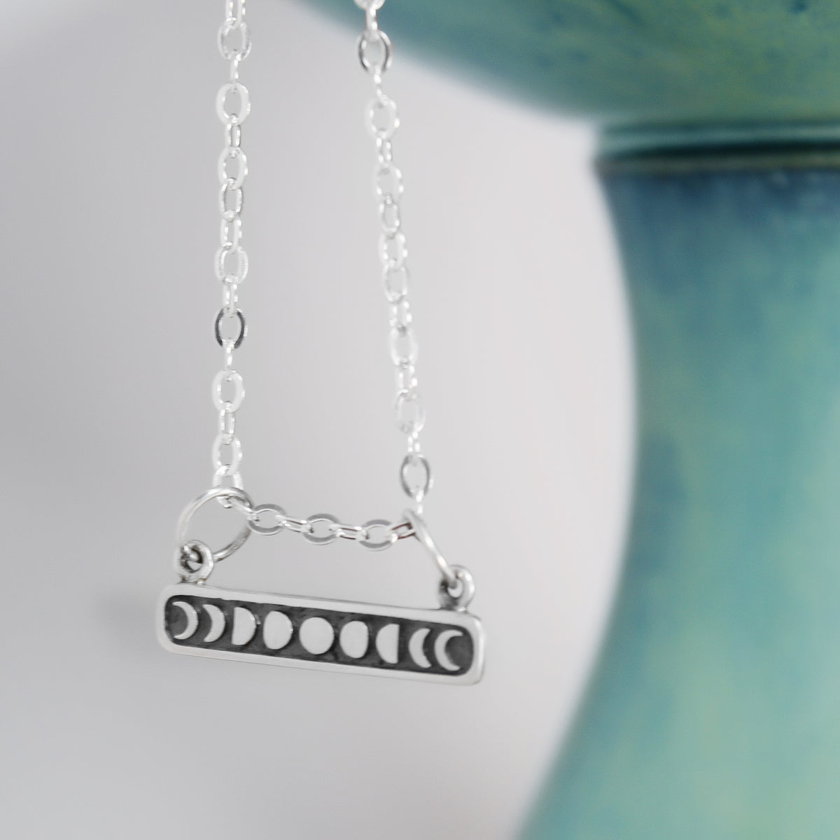 Silver Moon Phase Necklace 