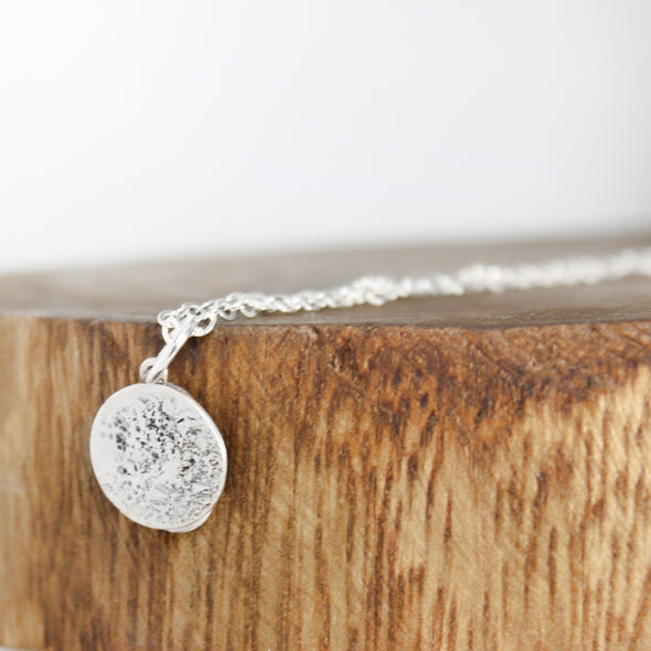 Silver Full Moon Necklace 