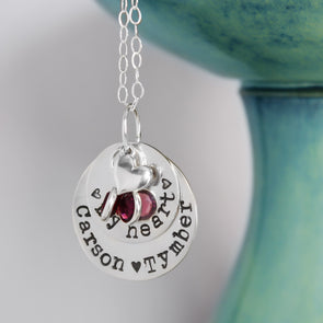 My Heart Silver Mother Necklace 