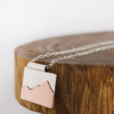 Copper & Silver Mountain Necklace 