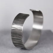 Wide Silver Cuff Textured 5/8" 
