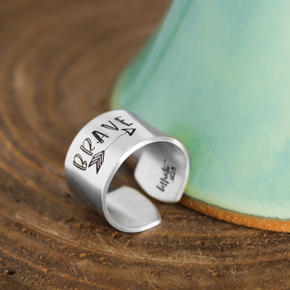 Silver Brave Ring Wide
