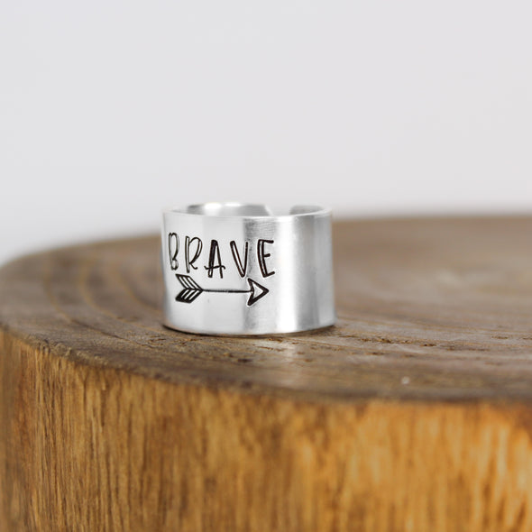 Silver Brave Ring Wide 