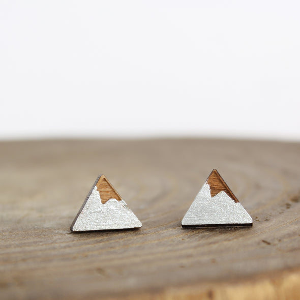 Wood Mountain Earrings Silver 