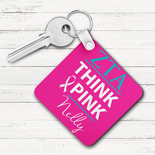 Zeta Tau Alpha Square Key Chain 