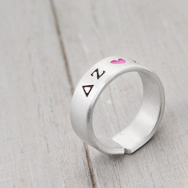 Delta Zeta Heart Ring 