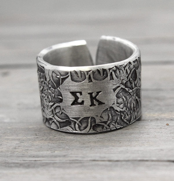 Sigma Kappa Floral Texture Ring 