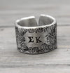 Sigma Kappa Floral Texture Ring 