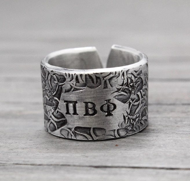Pi Beta Phi Floral Texture Ring 